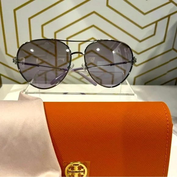 TORY BURCH TY6098 AVIATOR SUNGLASSES - Picture 3 of 6